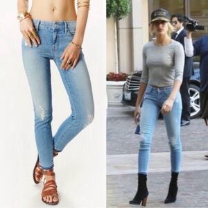 MOTHER undone hem looker crop